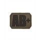 Mil-Tec 3D Blood Type Patch AB Positive - Olive