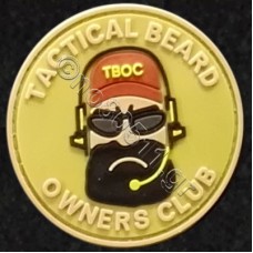 Tactical Beard Owner's Club, Αυτοκόλλητο Σήμα από PVC (Κίτρινο)